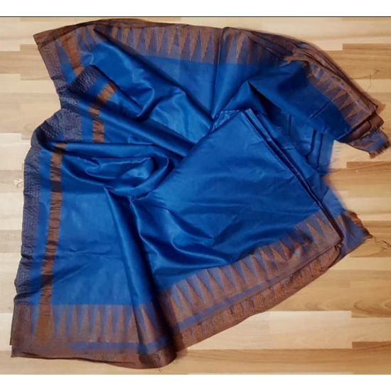 Kota Viscose Saree with Temple Border Weaving Work