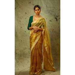 Beautiful Weaving Work Tissue by Linen Saree