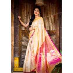 Beautiful Weaving Work Tissue by Linen Saree