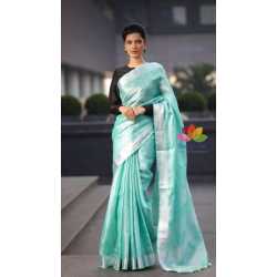 Beautiful Weaving Work Tissue by Linen Saree