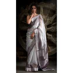 Beautiful Weaving Work Tissue by Linen Saree