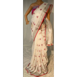 Beautiful Embroidered Designer Linen by Linen Saree