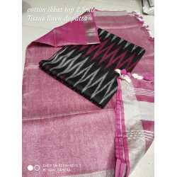 Tissue Linen Dupatta with Cotton Ikkat Top Fabrics and No Bottom