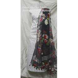 Linen Digital Print Dupatta with Cotton Ikkat Top Fabrics and No Bottom