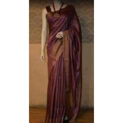 100% Pure Munga Tussar Silk Saree with Running Blouse Piece