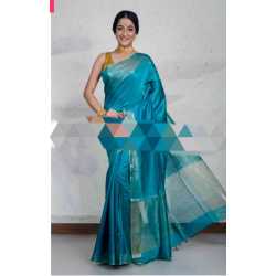 100% Pure Munga Tussar Silk Saree with Running Blouse Piece