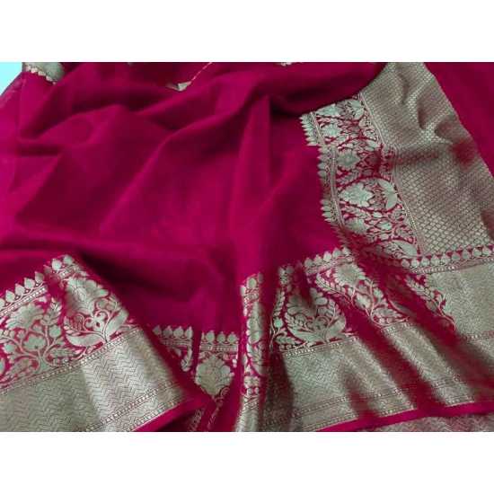 Beautiful Designer Kota by Linen Jacquard Weaving Banarasi Saree