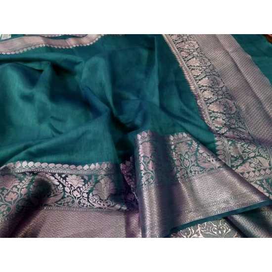 Beautiful Designer Kota by Linen Jacquard Weaving Banarasi Saree