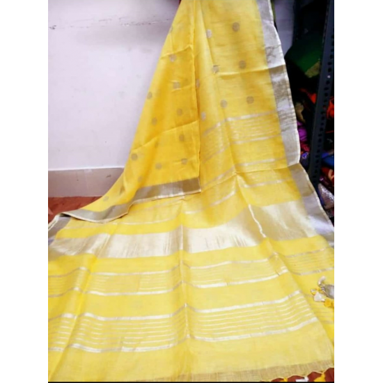 Linen by Linen Buta Weaving Saree